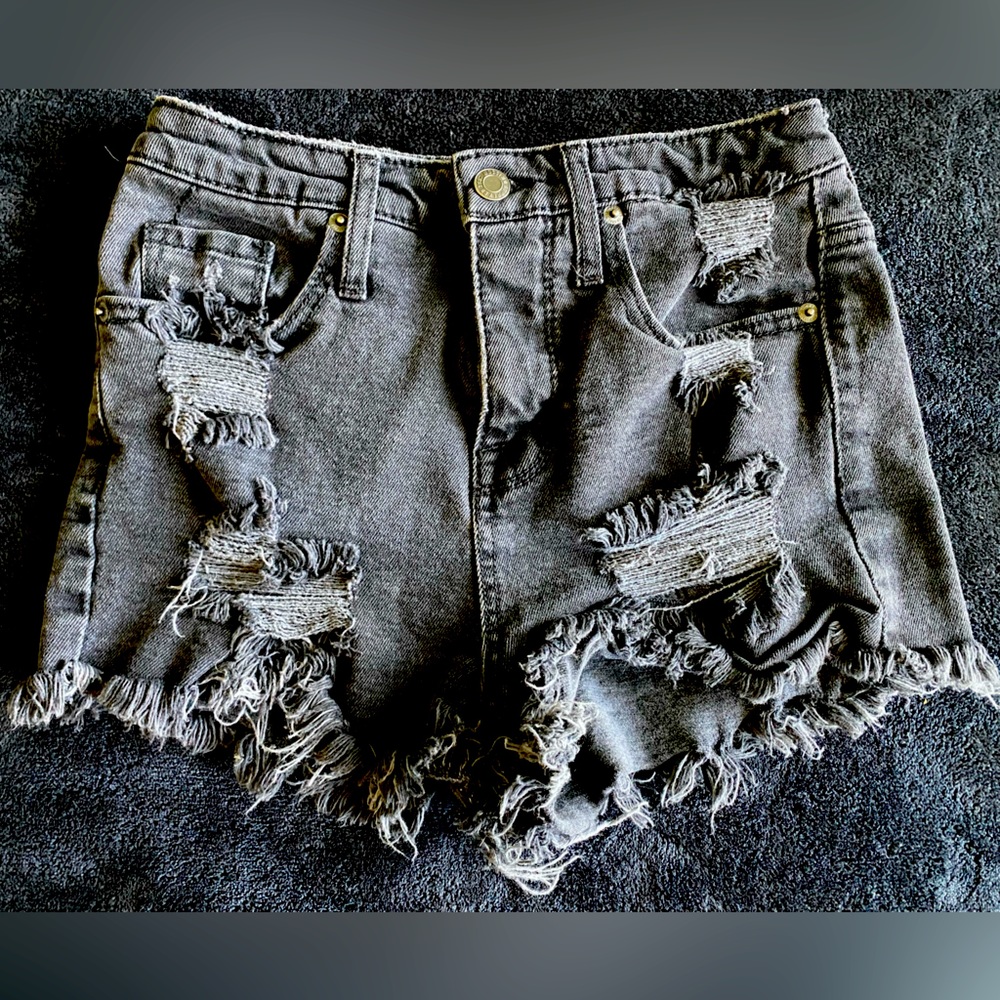 Black Jean Shorts
